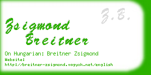 zsigmond breitner business card